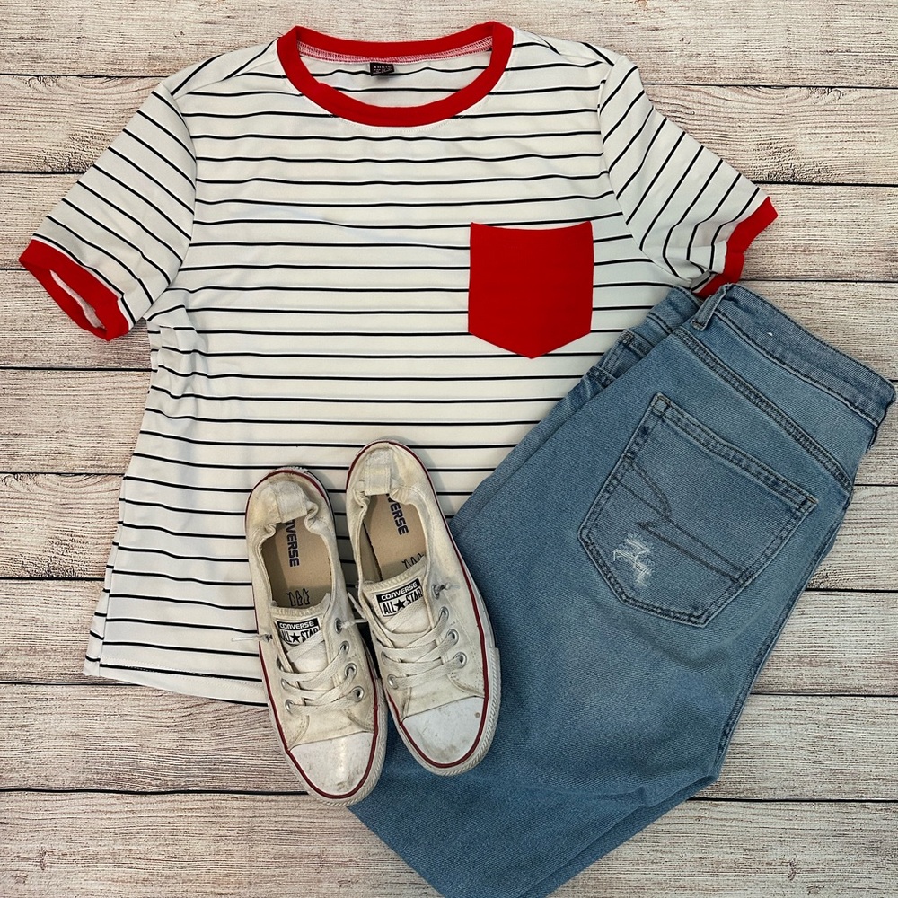 Striped Tee Shein Size Medium Women’s